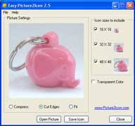 screen shot of the freeware Easy Picture2icon icon maker tool